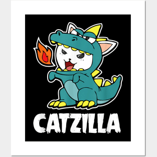 Catzilla Kitten Dragon Cat Halloween Costume Funny Cats Posters and Art